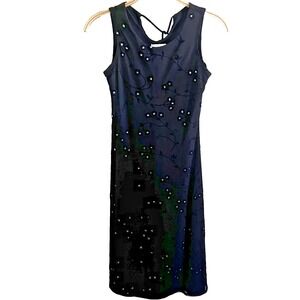 VTG Girl Code Black Floral Glitter Dress Flowers Sparkle Y2K 90s‎ Size 8 Friends